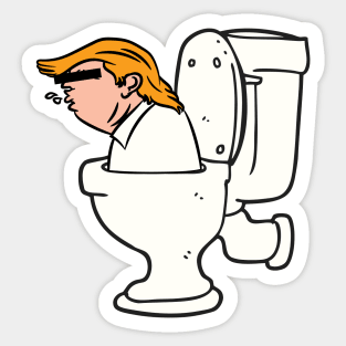 flush trump funny graphic USA election anti trump humor Sticker